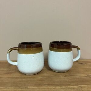 Vintage Brown and Cream Ceramic Mugs